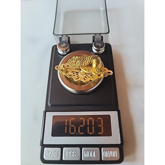 Dangling Tassel Charm Gold Tone Metal Brooch, Vintage Costume Jewelry - Picture 8 of 10